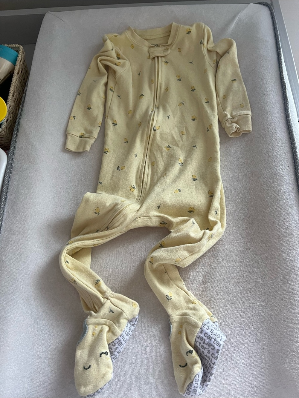 Yellow Toddler Footed One-Piece Pajamas - Soft Cotton